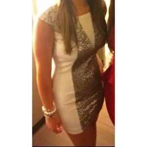 White and silver Dress